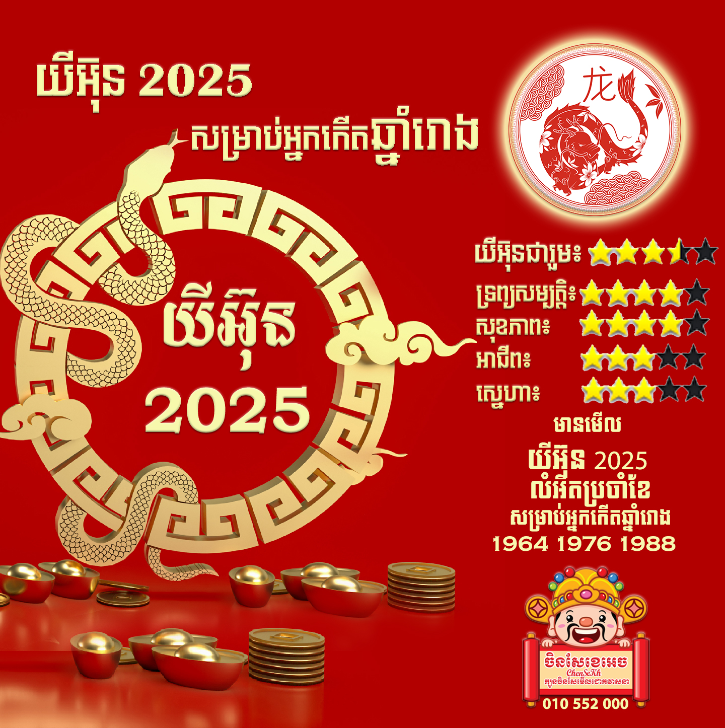 ឆ្នាំរោង ហោរាសាស្រ្ដ២០២៥